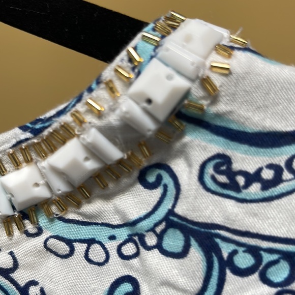 🔥LILLY PULITZER Sarah Tunic Dress with White Beads Embellishments - Size L - Picture 14 of 14